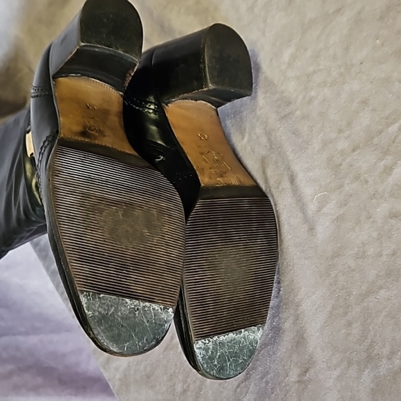 Salvatore Ferragamo Black Leather Knee High Boots Sz. 4.5 - Picture 8 of 9